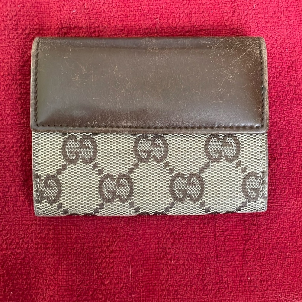GG Logo Canvas Leather Bifold Coin Wallet/8Z1939